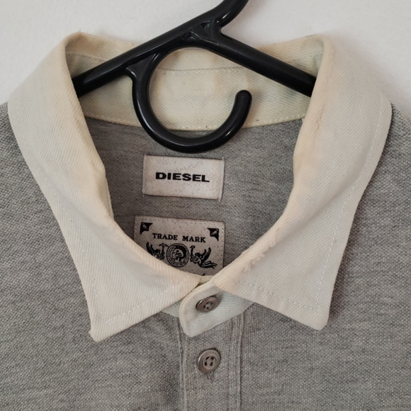 Diesel Polo w/ Denim Collar and Pocket - Picture 3 of 5